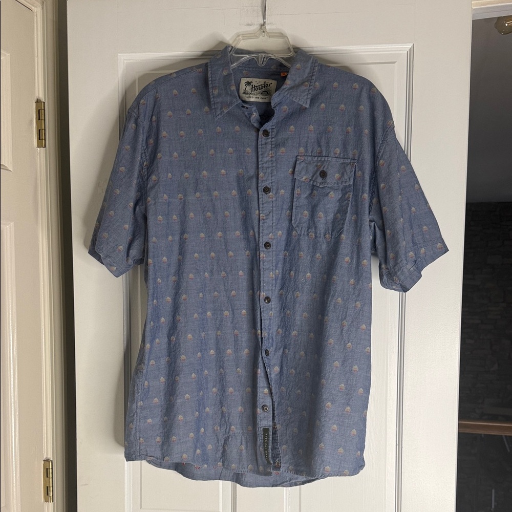 Howler Brothers Blue Patterned Button Down Shirt.… - image 1